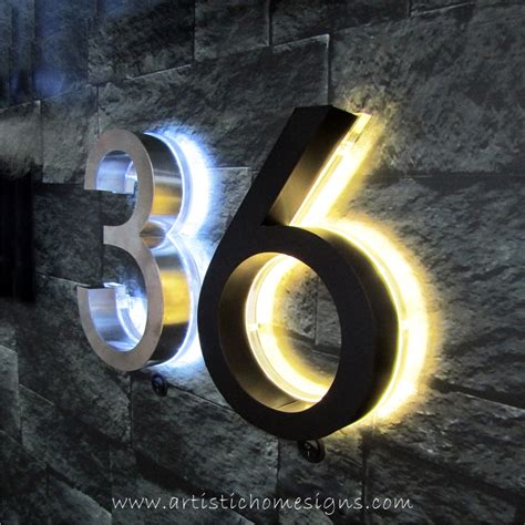 metal house number signs for yard|metal lighted house numbers sign.